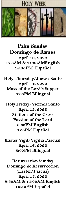 Holy Week Schedule - ST. PIUS X CATHOLIC CHURCH OF JAMUL WWW